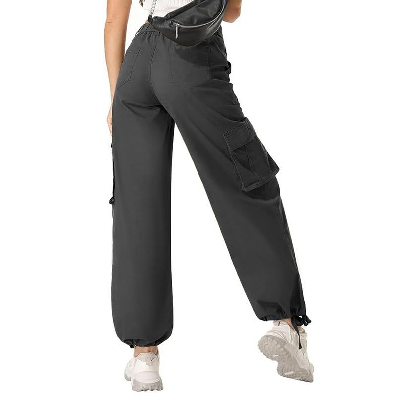 Avamo Stretchy Womens Cargo Pants thick thigh pants work outfits women Wide Leg Sweatpants Baggy High Waisted 6 Pockets Straight Leg Casual Y2K Streetwear Cinched Ankle/ Straight-Leg Capris Pants With Adjustable Trouser Cuffs for Daily Wear