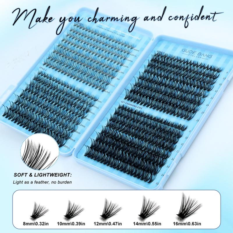 High-capacity false eyelashes in various styles, D-curved design, easy DIY personal false eyelashes, DIY false eyelash extension kit, Individual lash extensions, suitable for daily use, parties, travel