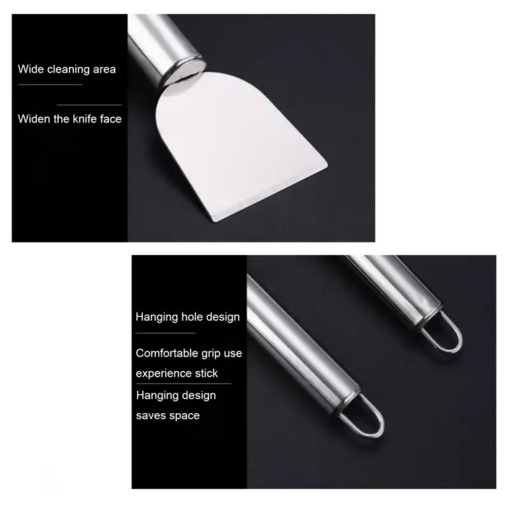 Multi-Purpose Stainless Steel Scraper, 1-Pack Heavy Duty Utility Spatula for Kitchen, Bathroom & Home, Durable Cleaning Tool for Household Surfaces -RR