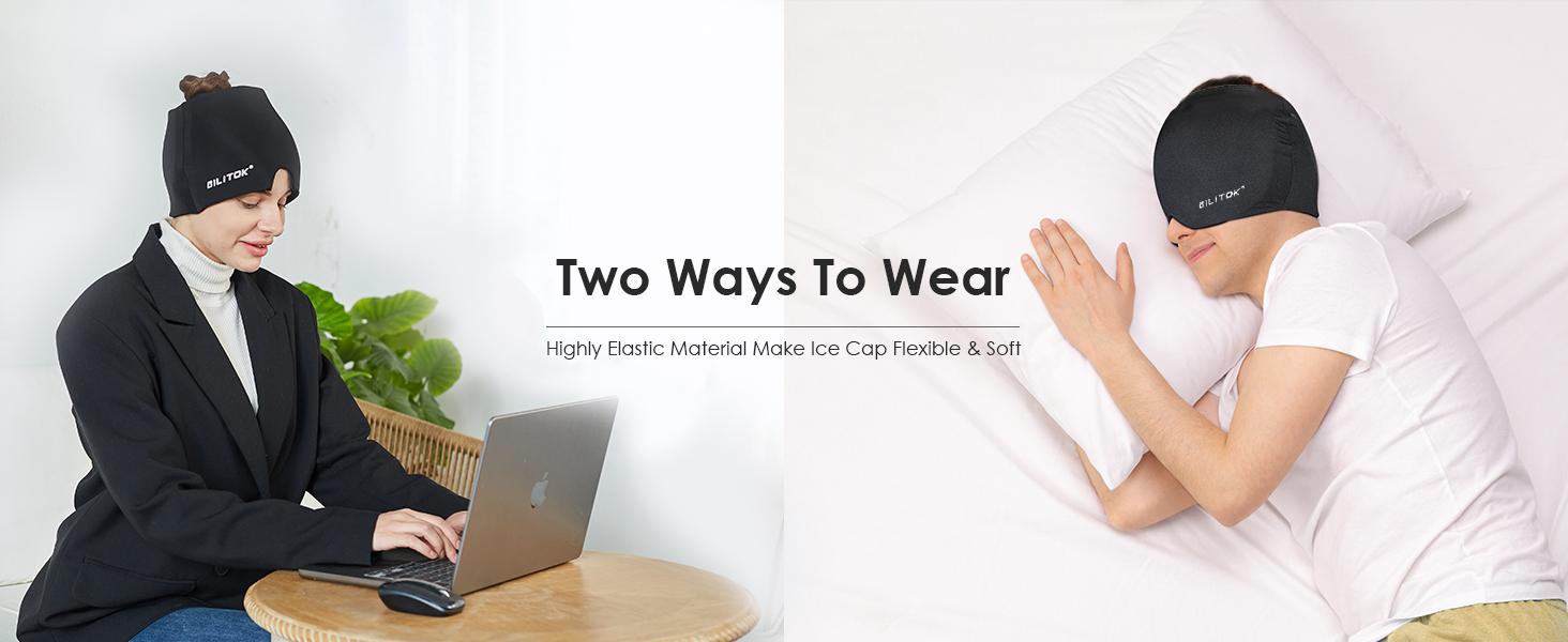 Migraine Headache Relief Cap, Gel lce Head Wrap for Tension and Stress Relief.Suitable for Home breaks, before sleep, office