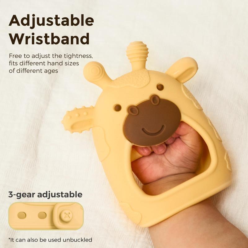 Momcozy Baby Teething Toy, Food Grade Silicone Teether, Sensory Teether for Infants 0-6 Months & 6-12 Months, Essential Baby Accessory