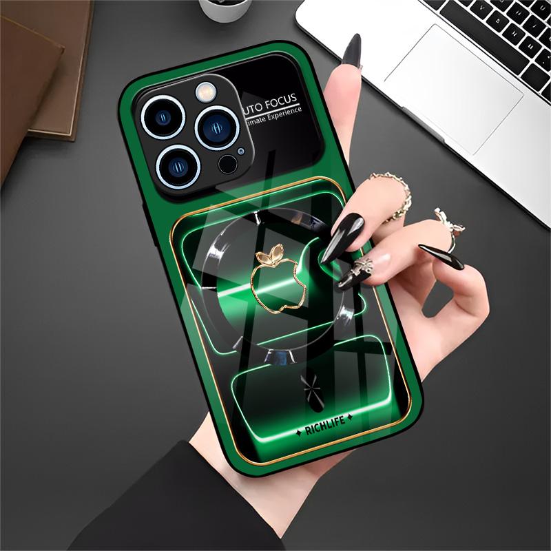Luxury Neon Glow Neon-Contoured MagSafe Case Edition Premium Tempered Glass Lens Protection for iPhone Samsung Case iPhone 17Pro Max Air 16 15Plus 14 13 12 11 XR XS S26Ultra S25 Phone Case #SummerVibes 985