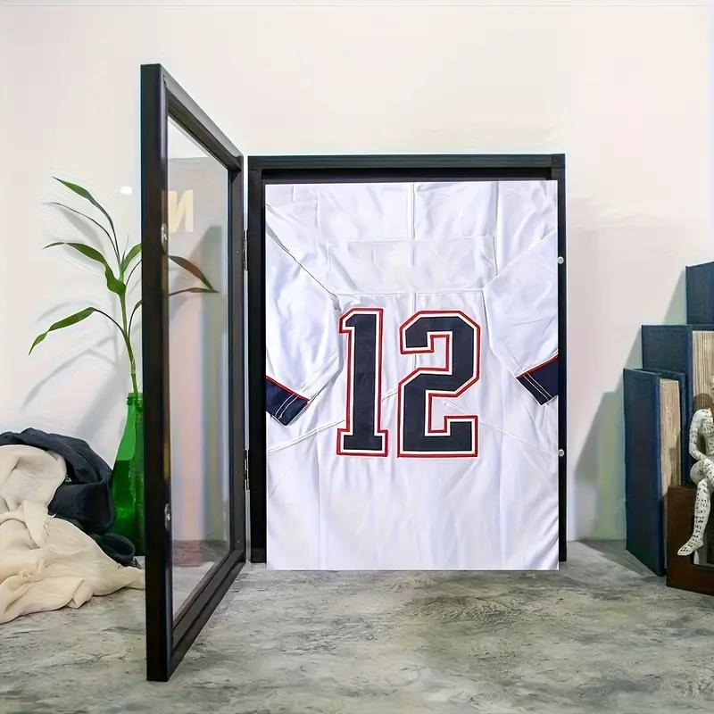 Modern Black Jersey Display Case for Football Basketball Memorabilia