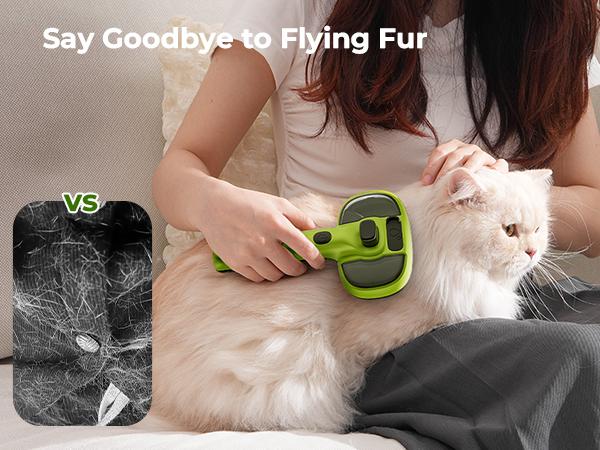Pecute Pet Spray Hair Removal Brush for Cat/Dog – Deshedding & Grooming Tool, one button hair removal comb,deshedding vacuum brush, fur removal tool, grooming trimming tool