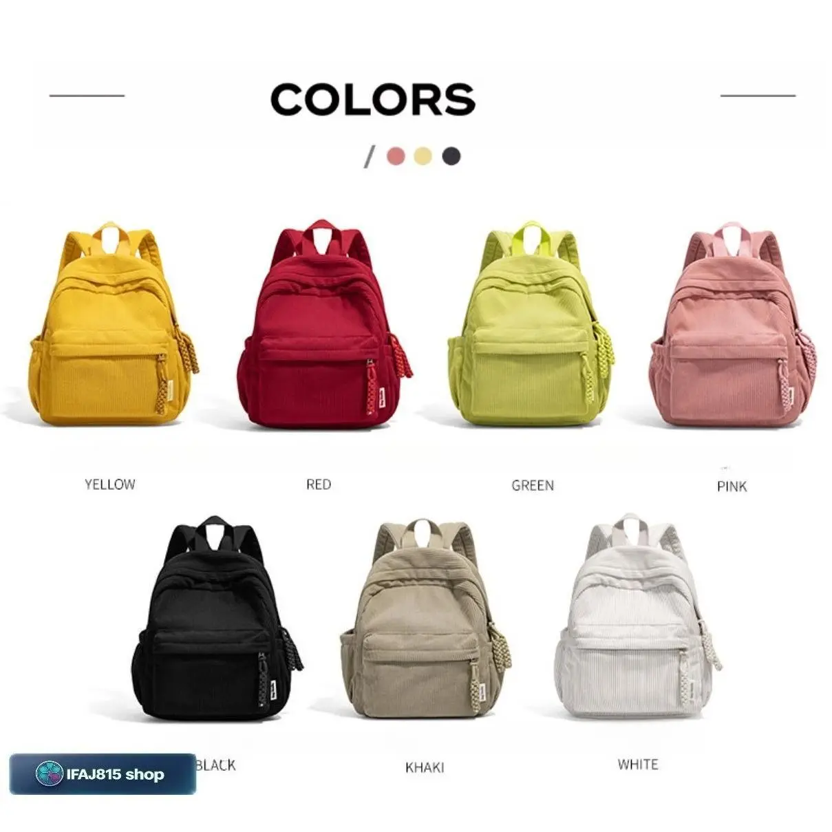 Aesthetic Corduroy Backpack for Women, Cute Casual College Backpack, Lightweight Multi-Pocket School Bookbag with Adjustable Straps, Two-Way Zipper Travel Daypack for Work, Daily Commute, Shopping, Weekend Travel, Multiple Colors