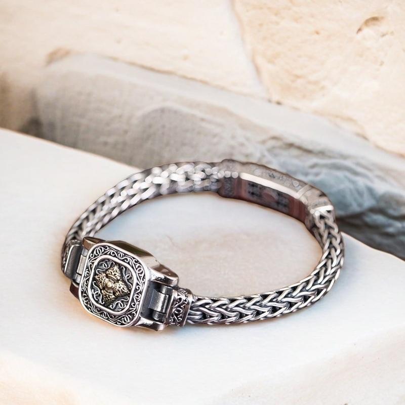 Full Silver s925 Bracelet Sterling Silver bracelet Men's bracelet can be worn open send boyfriend send dad birthday gift Silver weight 50g / 1.76oz