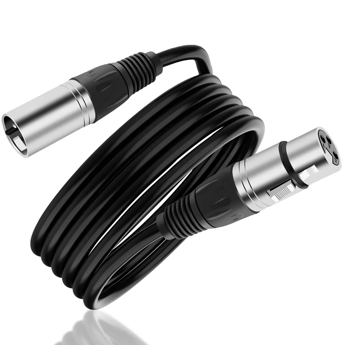 HHDZI 10ft XLR Microphone Cable – Low Noise Balanced 3-Pin Male to Female Mic Wire for Studio, Mixer & Live Sound 2 Pack