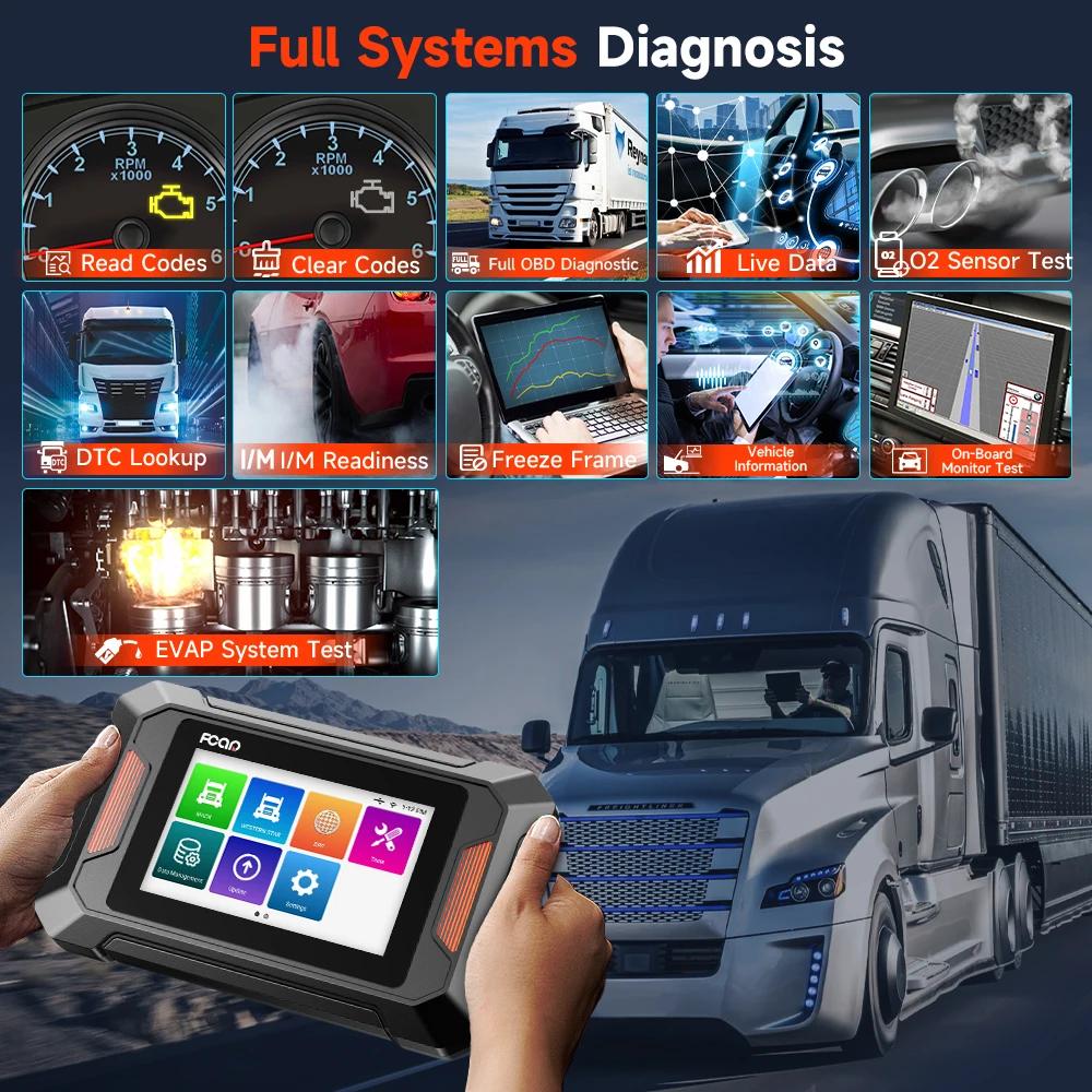 FCAR F803 Heavy Duty Diesel Truck Scanner All CAT System Cummins Paccar Detroit DPF Regen Scan Diagnostic Tool odometer Automotive Vehicle