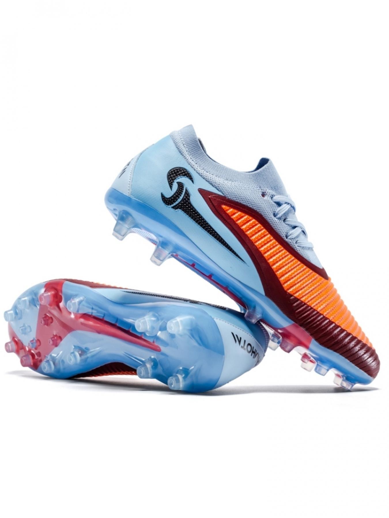 1 Pair Unisex Professional Football Shoes TPU Long Studs Crystal Outsole Seamless Upper Fast Direction Change Precise Ball Control For Match Training