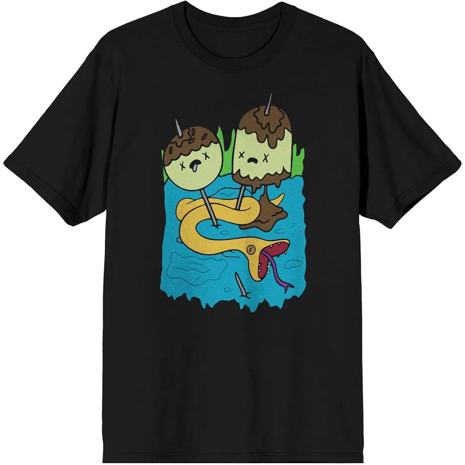 Women's Adventure Time Princess Bubblegum Rock Cartoon Print T-Shirt, Cotton Blend, Crew Neck, Short Sleeve, Skin-Friendly, Unisex Fit, Machine Washable