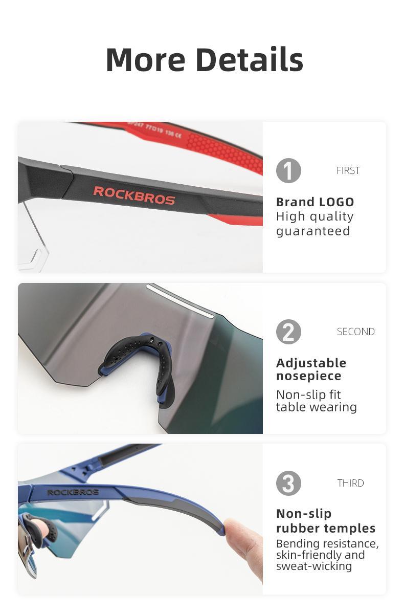 ROCKBROS Cycling Sunglasses Polarized Fishing Glasses Outdoor Sports Eyewear Bicycle Accessories