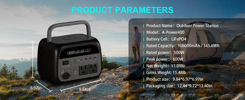 Black Friday Deal Ctolity 500W 345wh Portable Power Station 100W ETFE Solar Panel 23.7% Efficiency Solar Generator LiFePO4 Battery for Camping Outdoor