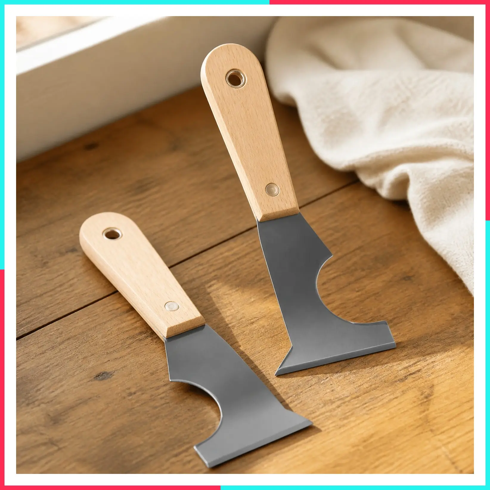 Paint Scraper, Taping Knife, 2-Pack Putty Knife, 5-in-1 Tool, Spackle Knife, Caulk Removal Tool, Painters Tool, Paint Can Opener, Paint Remover for Wood, Wallpaper Scraper