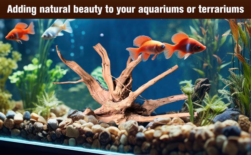 Natural Driftwood for Aquarium Decor, 3-Piece 7''-11'' Large Driftwood for Decorations on Fish Tank, Reptiles Bearded Dragon Accessories or Air Plants (Spiderwood （6-10 inch Pack of 5）)