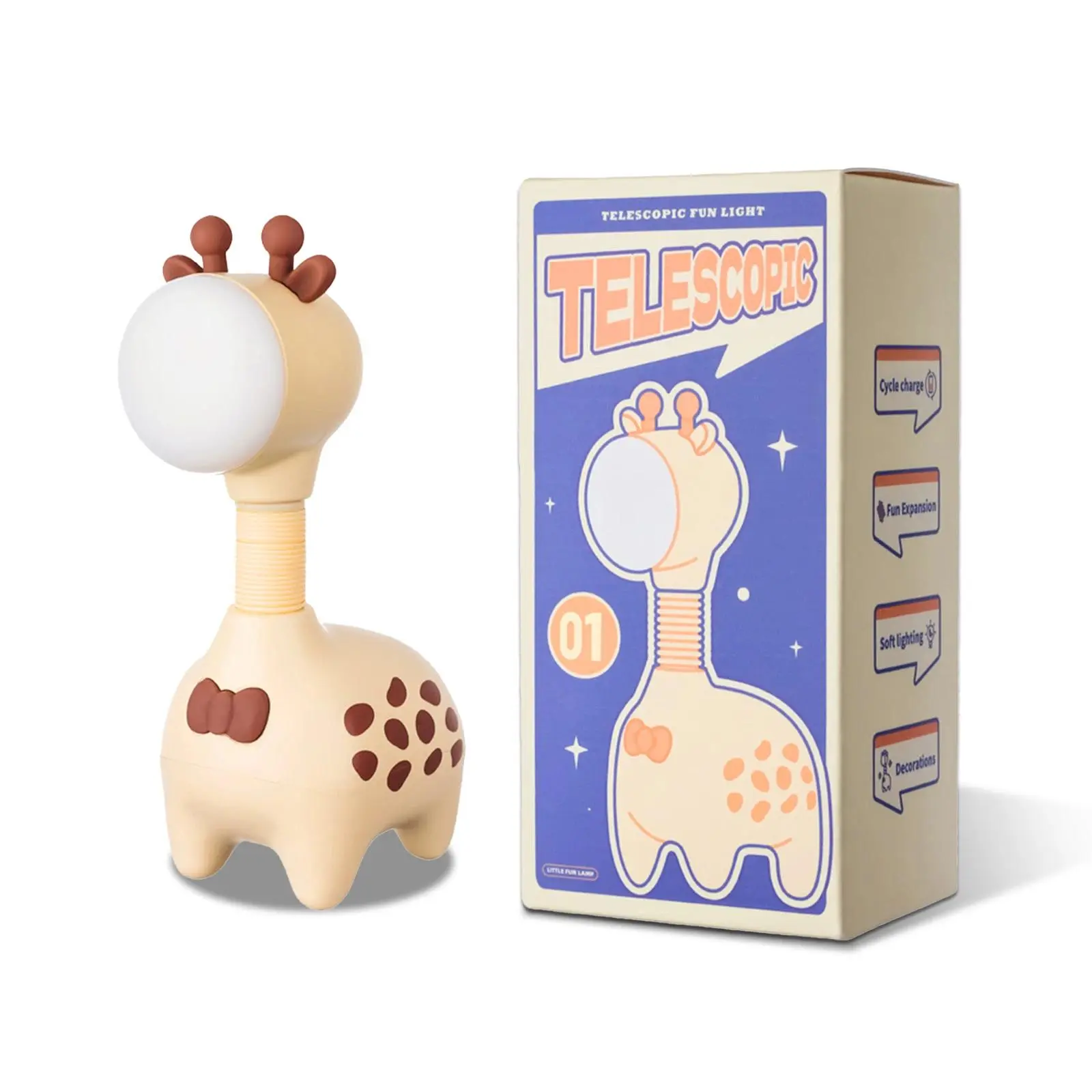 RiooCubee MINI Giraffe Fun Play LED Night Light USB Charging DIY Desk Lamp Led Table Light Desktop Ornament Living Room Decor
