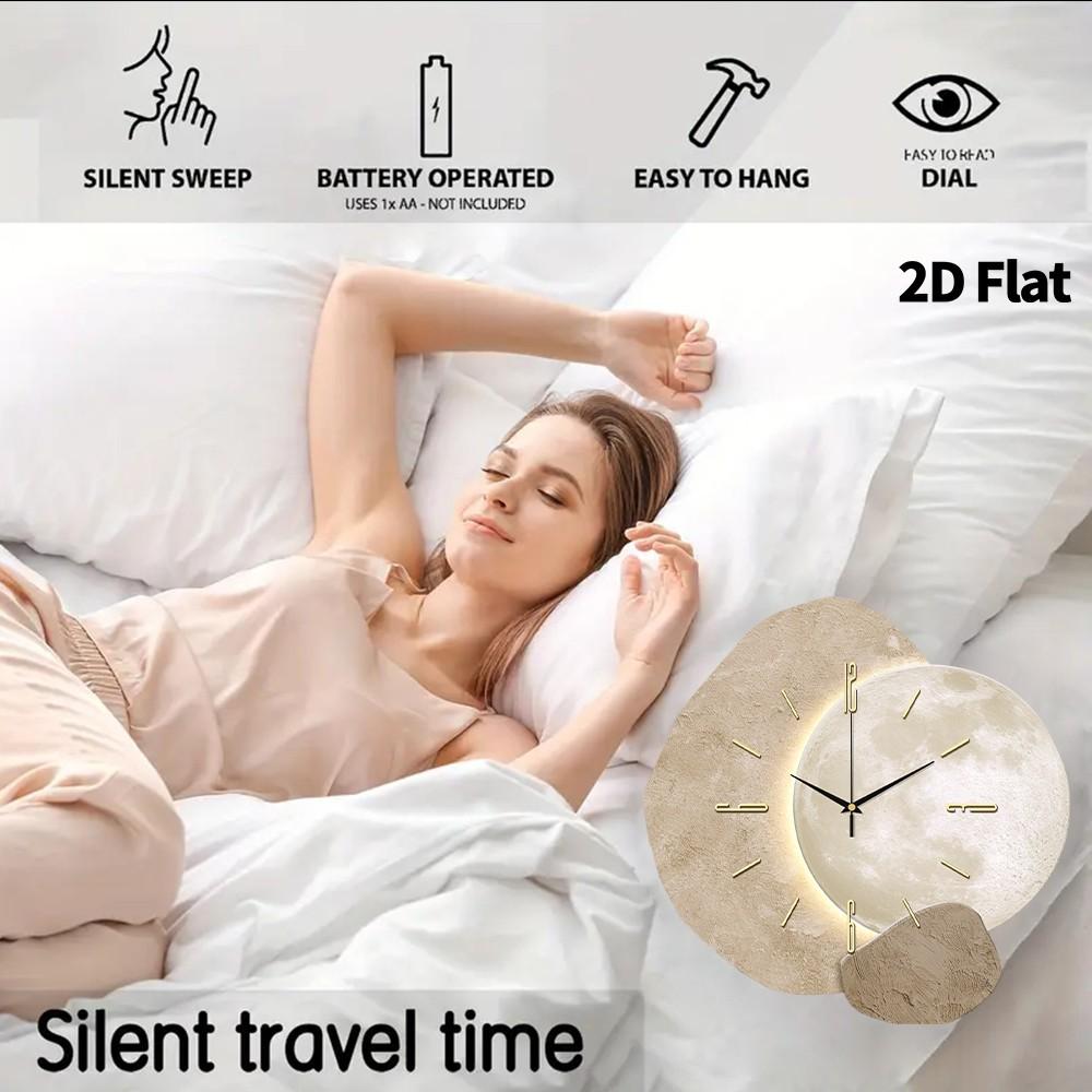 Creative Planet Decorative Wall Clock, Ultra-Quiet Sweep Movement, No Tick-Tick Sound, Perfect for Living Room, Bedroom, Office, Kitchen, Home Decor