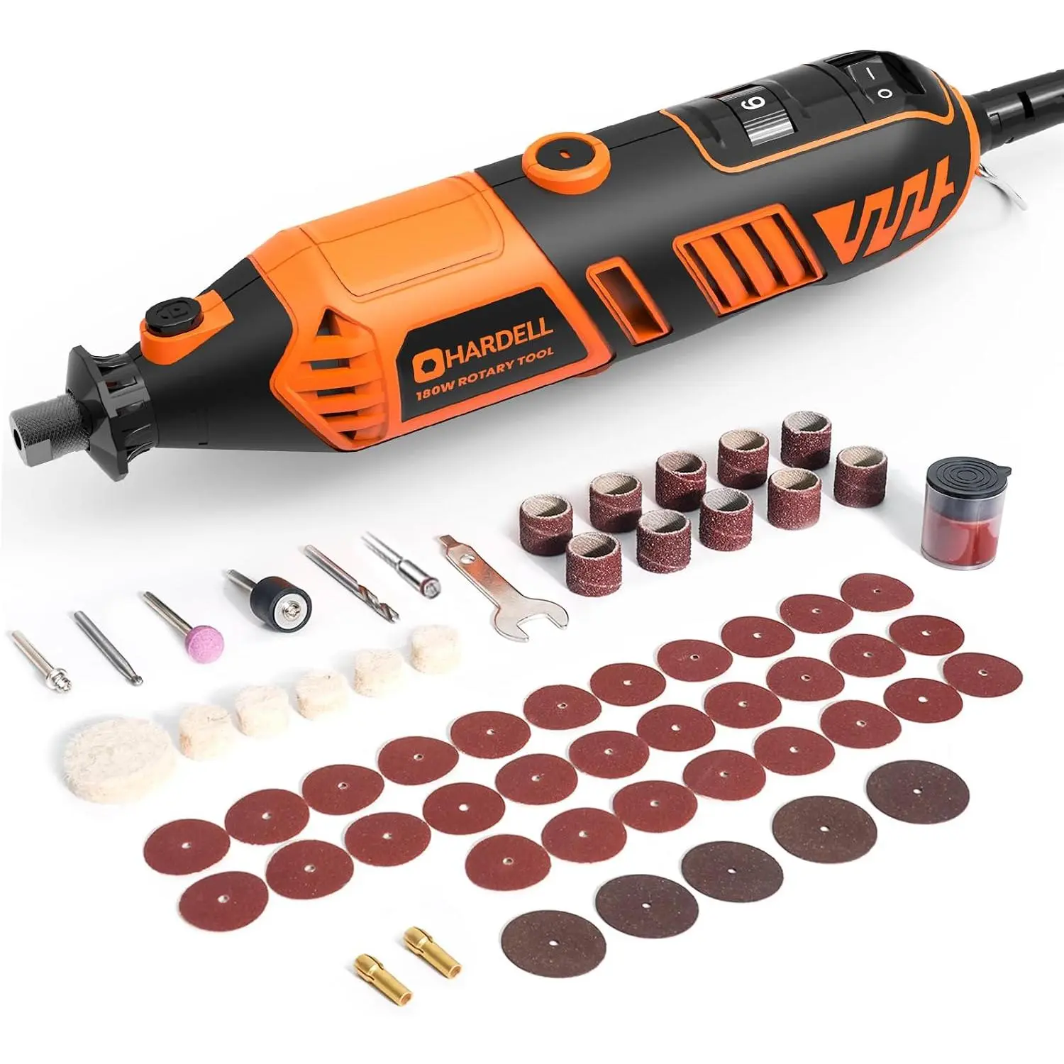 180W Corded Tool Kit, 8000-35000 RPM 61 Accessories for DIY| 180W Tool Kit for Cutting, Sanding, Grinding, Polishing, Engravinrilling