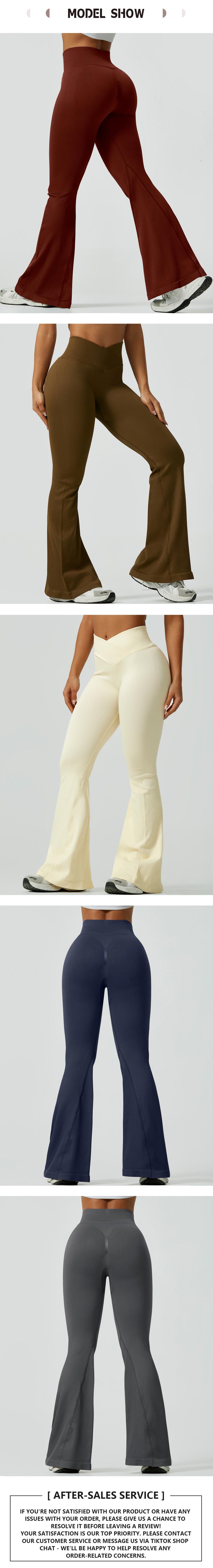 NcmRyu High Waisted Flare Leggings – Ribbed Bootcut Yoga Pants for Women, V Crossover Waist, Stretchy Gym & Casual Wear gia track set