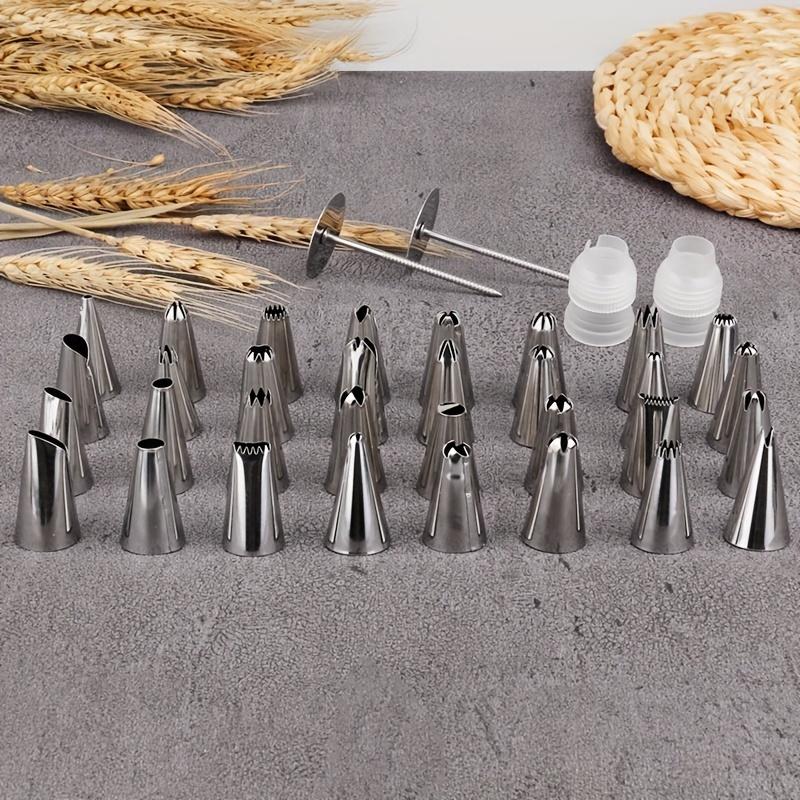 38pcs/set Piping Nozzle & Box Set, Simple Piping Tip & Storage Box For Baking Including 32 Mounting Tips + 2 Mounting Nails + 2 Mounting Bags + 2 Converters)