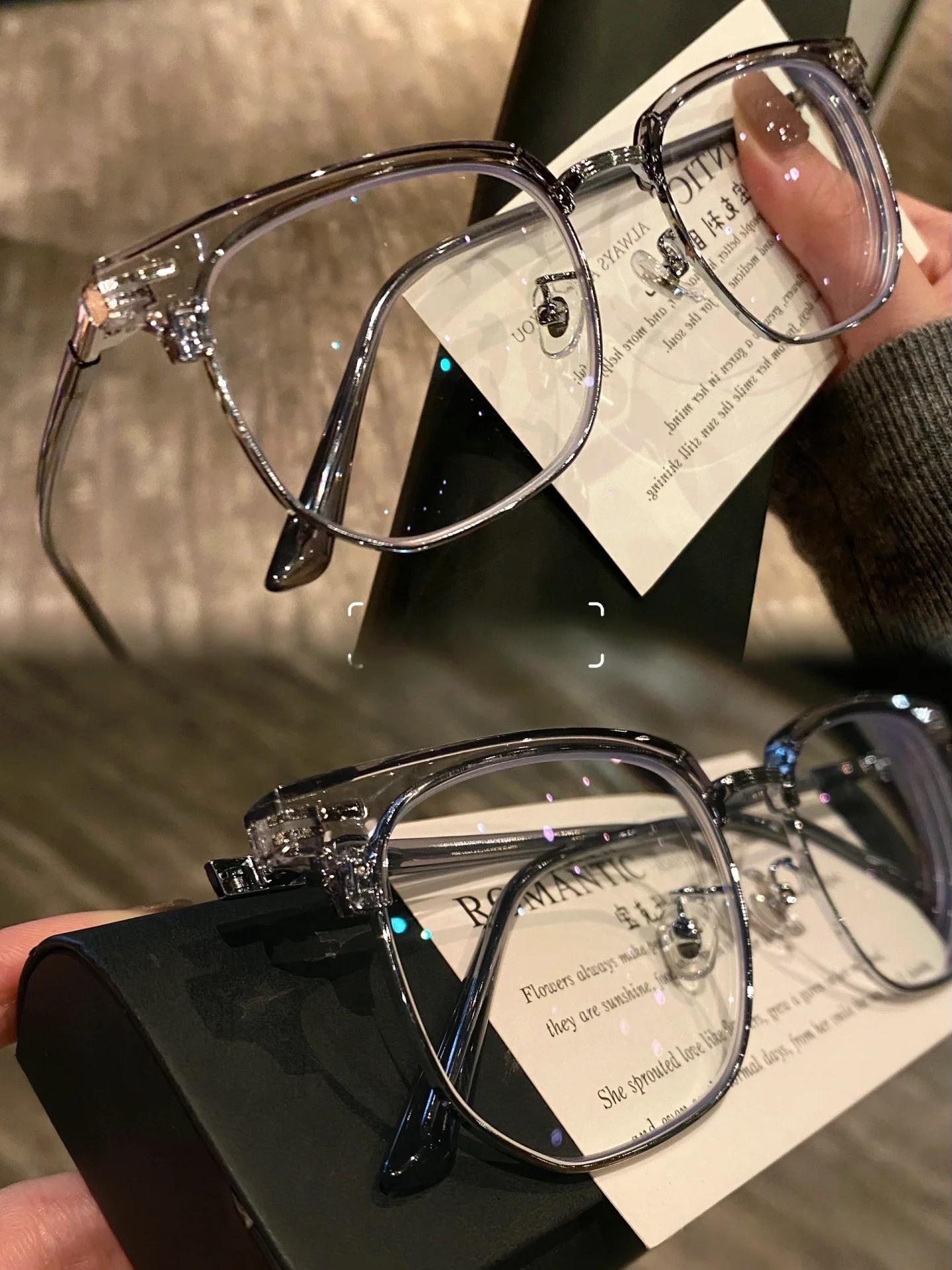 Frozen Series Blue Light Blocking Glasses Retro Clear View for Eye Protection Computer Vision Glasses Men Women Computer Gaming Glasses Rectangle TR90 Frame Anti Eyestrain UV 400 Stylish Lentes Classic Summer Eyewear - Eyeglasses Set