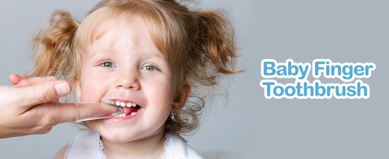 Baby Finger Toothbrush for Training Teething, Newborns Toddler Silicone Baby Toothbrush,Baby Oral Cleaner Massager,2PCS