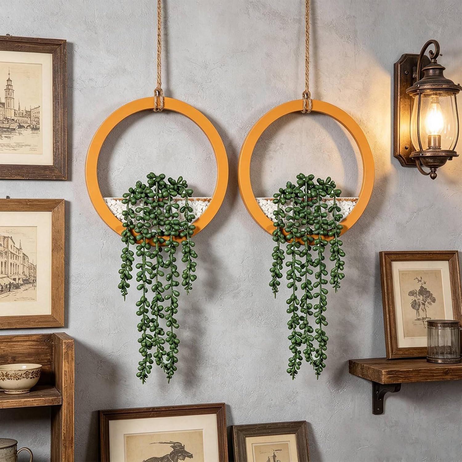 2-Count Bohemian Minimalist Decorative Lightweight Artificial Plants Wall Planter Greenery - Durable Decoration, Indoor Home Wall Decor for Living Room, Housewarming Gift 2-Count Bohemian Minimalist Decorative Lightweight Artificial Plants Wall Planter Greenery - Durable Decoration, Indoor Home Wall Decor for Living Room, Housewarming Gift