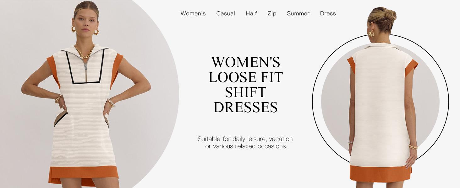 Fisoew Womens Summer Sleeveless Mini Dress Casual Half Zip Cap Sleeve Contrast Loose Sweatshirt Dresses Fisoew Womens Summer Sleeveless Mini Dress Casual Half Zip Cap Sleeve Contrast Loose Sweatshirt Dresses