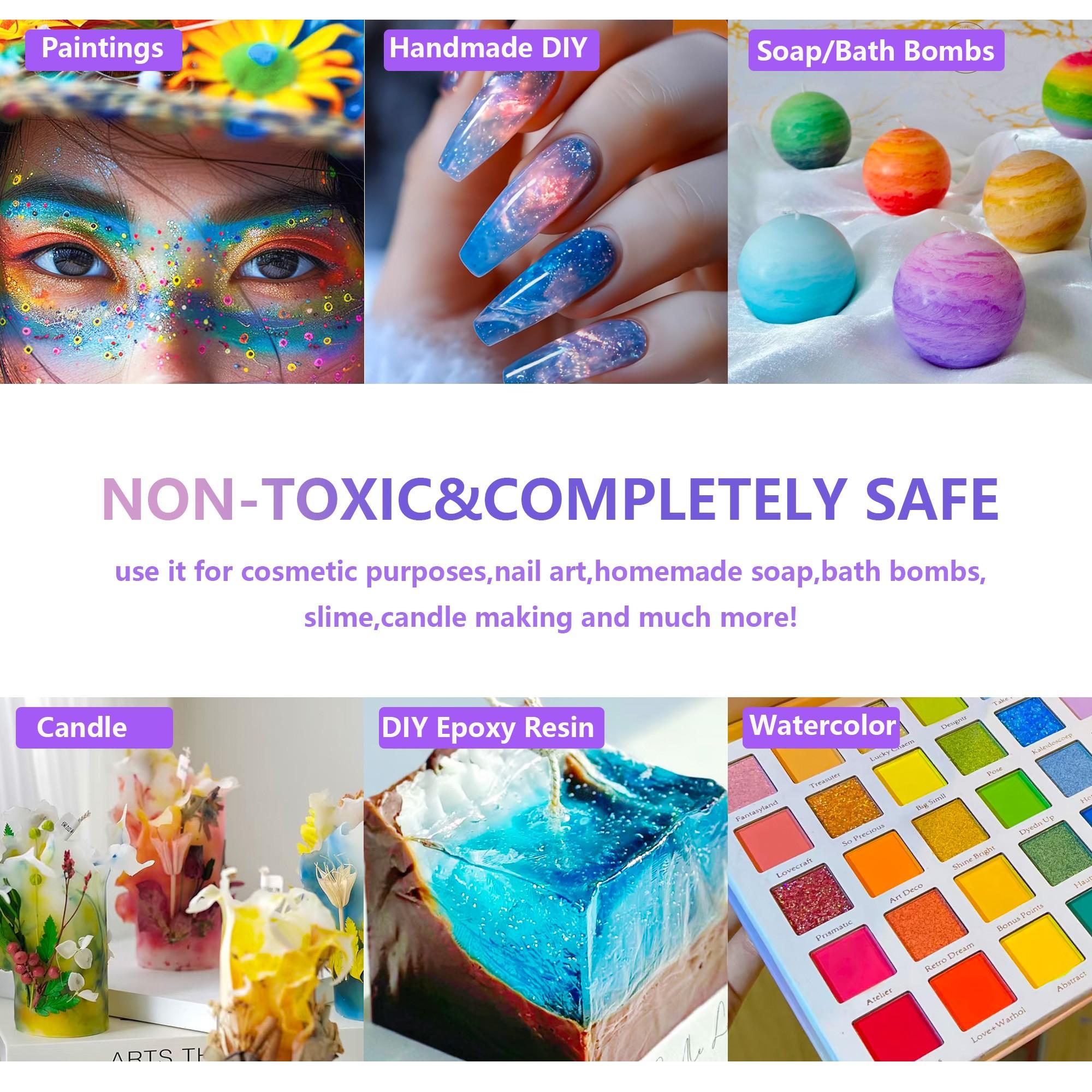 2 Pcs/set  Vibrant Rainbow Mica Powder – Epoxy Resin Pigment for Jewelry Making, Crafts and Art Painting, 1g per Contains, Ideal for DIY Projects, Brilliant Rainbow Shades and Long-lasting Color Performance, Ideal Gift for Christmas and Other Holidays.