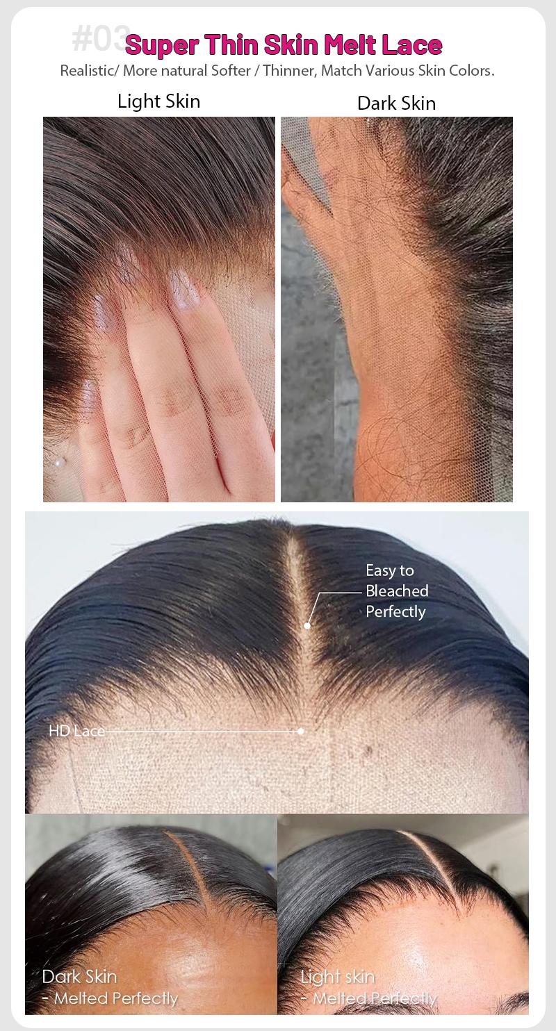 YESWIGS Body Wave 13x6 Dark Blue HD Transparent Lace Front Wig Human Hair 180% Density Pre-Plucked with Baby Hair Navy Blue Colored Glueless Wig for Everyday Wear