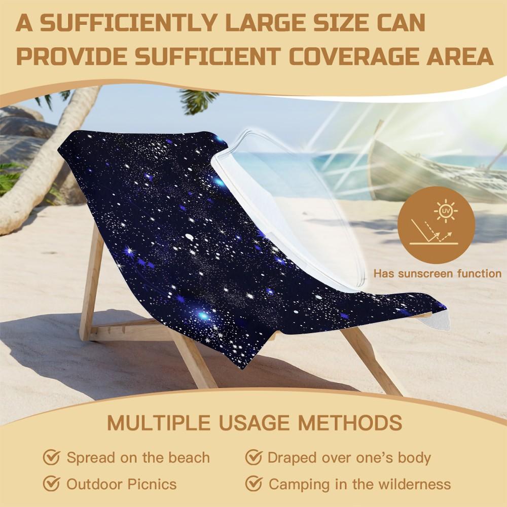 Galaxy Starry Sky Digital Print Beach Towel, Quick Dry Pool Towel, Multipurpose Camping Towel & Bath Towel Blanket, Ideal for Beach Pool Camping, Perfect Gift