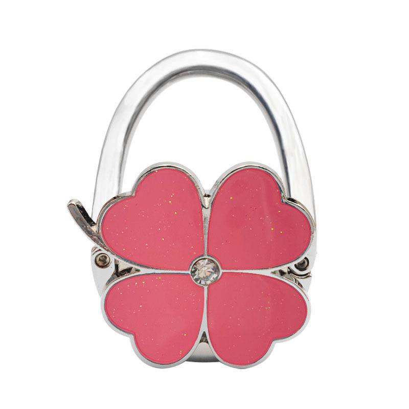 Clover Design Foldable Tote Bag, Foldable Wallet, Desktop Hook Stand, External Oil-Dripping Four-Leaf Clover Bag Hanger