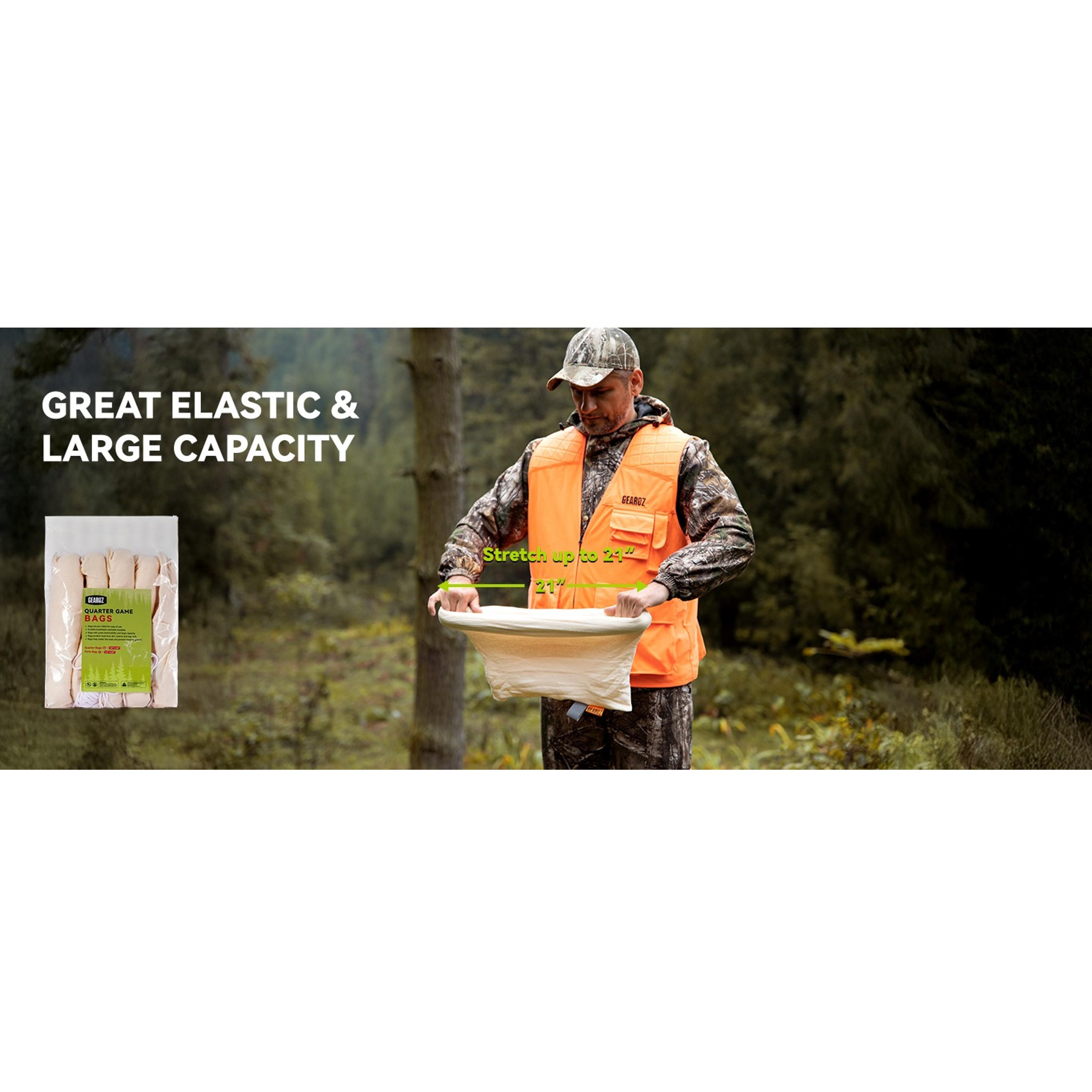 5-Pack Reusable Rolled Heavy Duty Elk Hunting Game Bags – Large Meat Quarter Bags for Elk, Caribou, Deer & Moose – Includes 4x 48" and 1x 28"