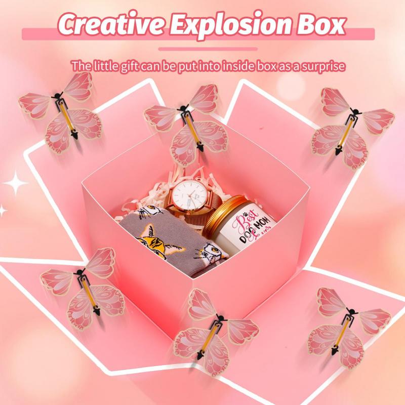 Explosion Box DIY Gift - Handmade Explosion Album Mother's Day Gift, 6-Panel Gift Box, Gift Box Design, Love Memories, Scrapbook, Photo Box, Ideal for Birthday Gifts, Weddings, or Valentine's Day Surprise Box