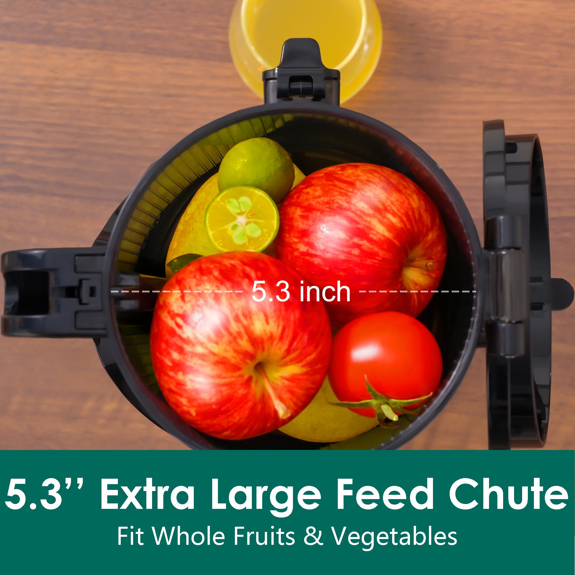 Cold Press Juicer Machines, High Performance Slow Masticating Juicer with 5.3" Extra Large Feed Chute Fit Whole Fruits & Vegetables, BPA Free 250W Cold Press Juicer Machines, High Performance Slow Masticating Juicer with 5.3" Extra Large Feed Chute Fit Whole Fruits & Vegetables, BPA Free 250W