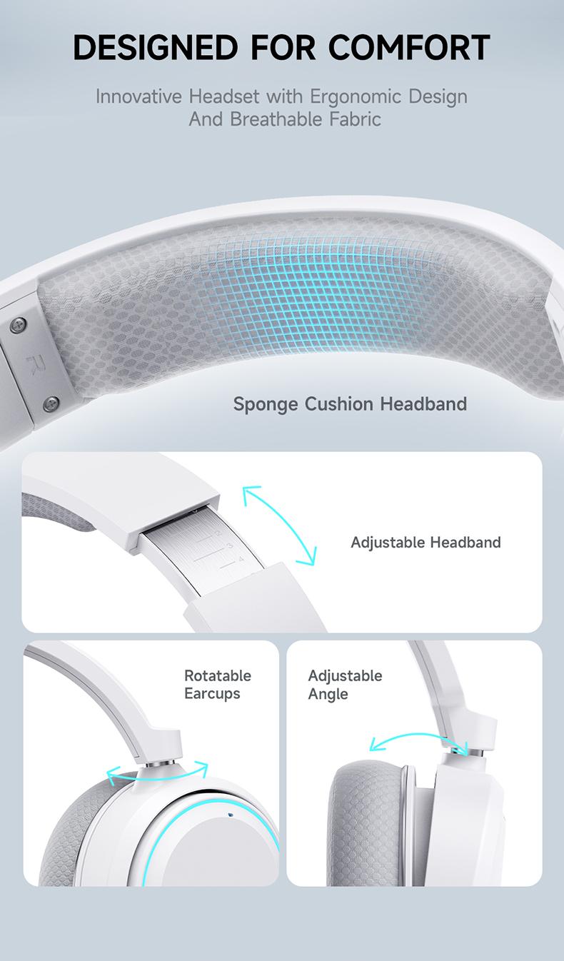 Picun G2 Gaming Headset Version 5.3 7.1 Surround Sound 5ms Low Latency ENC Microphone for PC PS4 PS5 for PC Laptop Game Peripherals