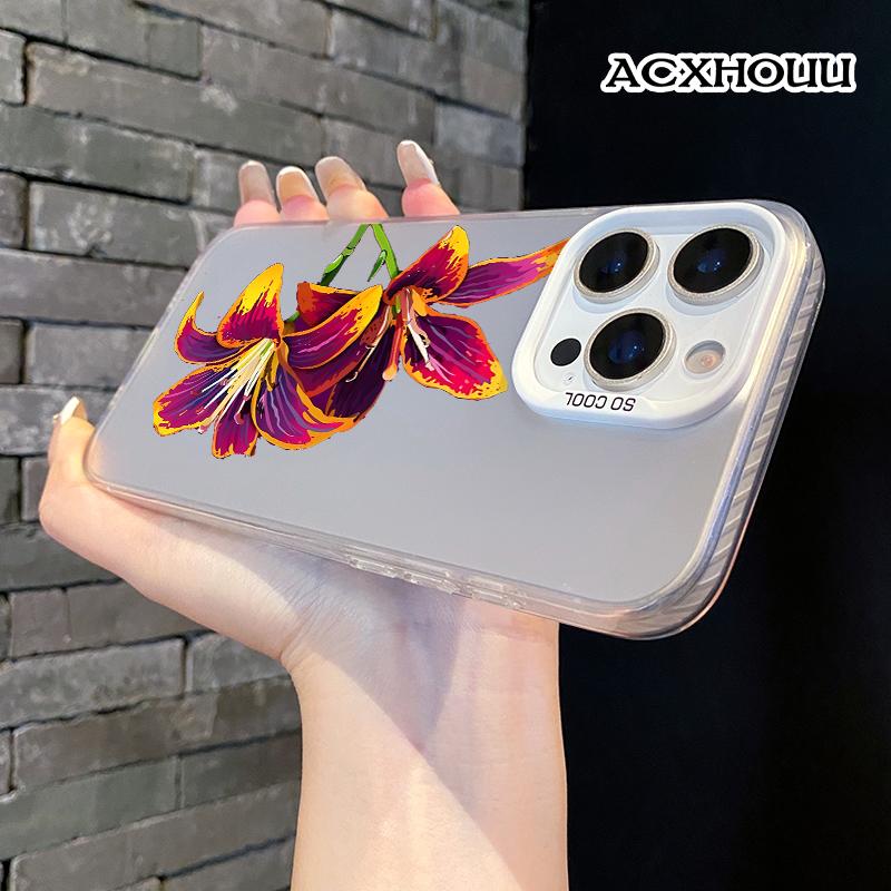 Trendy Original Design Lanyard Case for iPhone 17 16 E 15 14 16promax 16pro 15pro 13 12 11 Colorful Lily Art Durable Cover Unique and Eye-Catching iphone 13 cases iphone 14 pro case