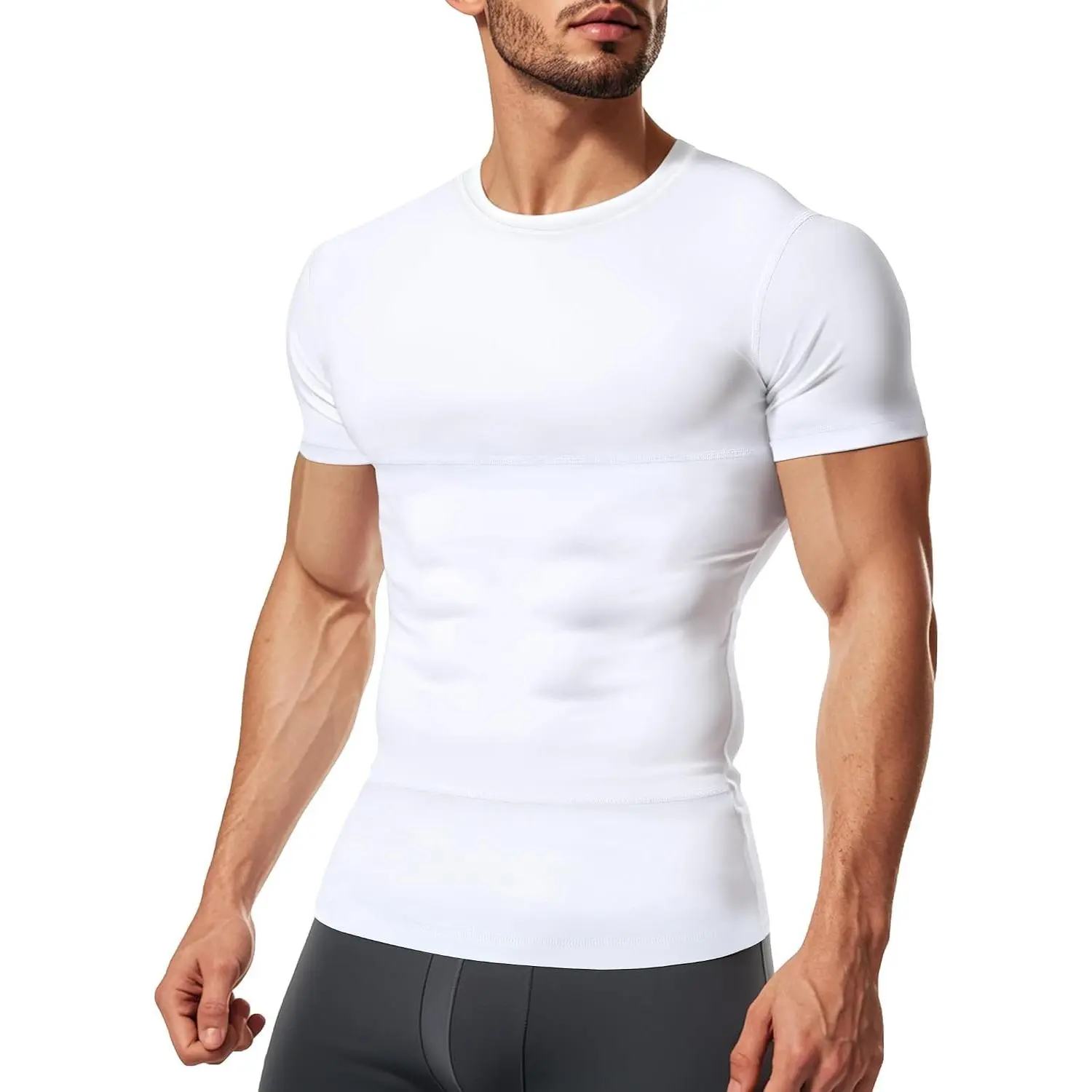 Men's Short Sleeve Compression Shirt – Slimming Shapewear Undershirt & Body Shaper Tank Top for WorkoutGift
