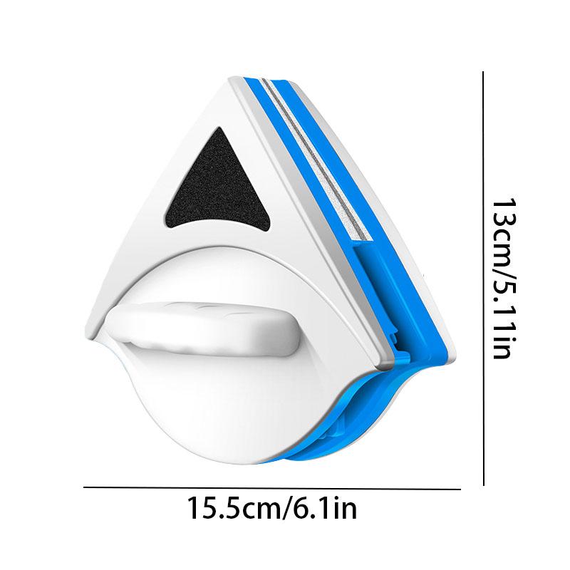 Double-Sided Magnetic Window Squeegee Home Cleaning Tool, Scratch-Free Glass Cleaner, Ring Handle, Suitable for 3-8mm Glass, Durable Plastic Design