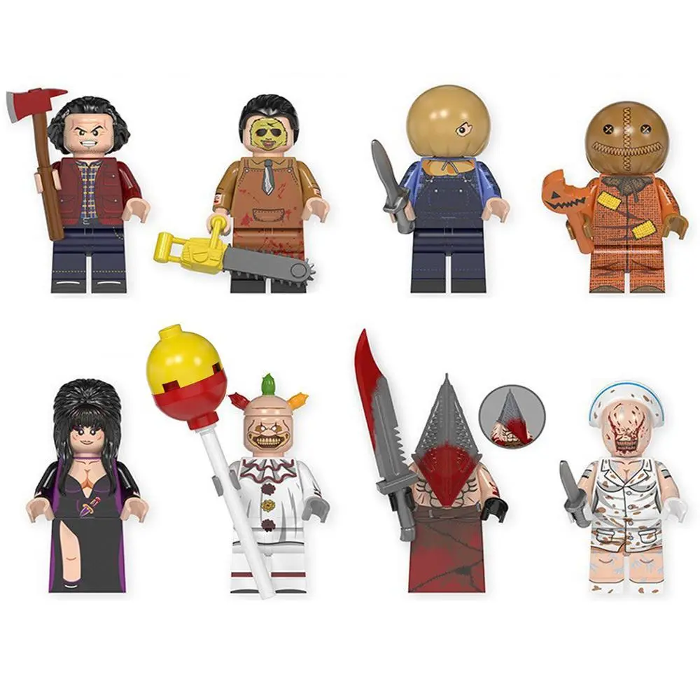 2026 Hot selling toys Halloween Theme Horror Character Building Blocks Set - Compact Exquisite Bricks with Pyramid Head & Jack Torrance Figures, Kids' Classic Novelty Toy Gift, Halloween Figures Internet-famous toy
