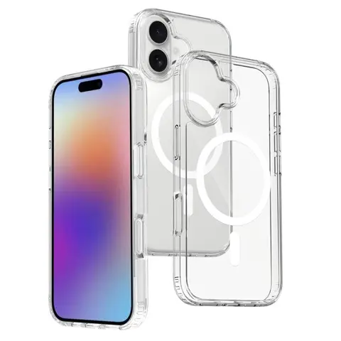 Transparent Acrylic Casing for iPhone 17/16/15/14/13/12 Pro Max, Pro, 16 Plus, Slim MagSafe-Compatible Shockproof Plastic Cellphone Accessory, Iphone 16 Plus