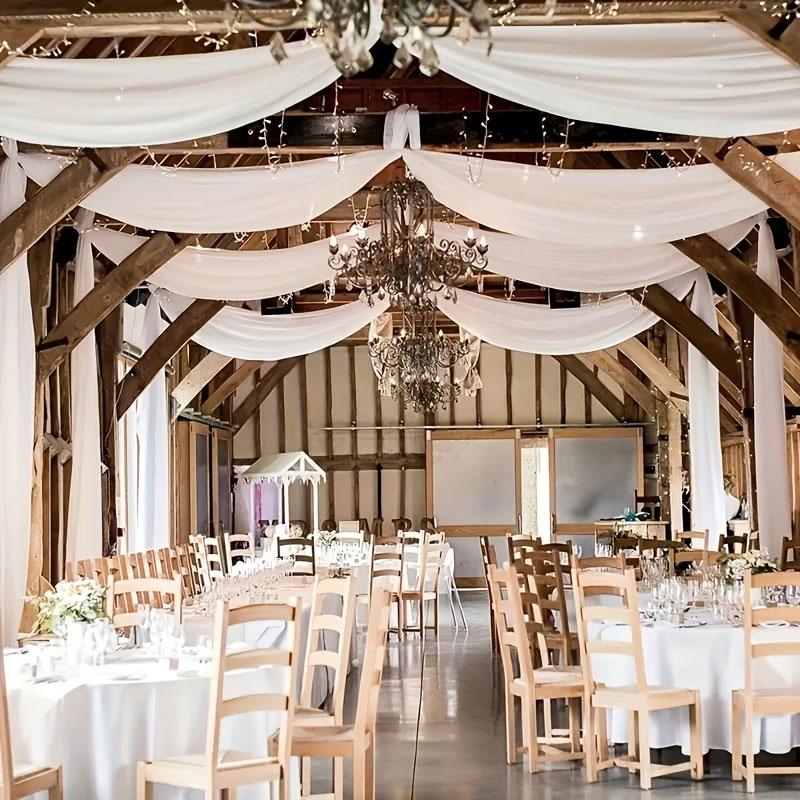 1pc Wedding Arch Drapery, Lightweight Chiffon Arch Canopy Fabric, Reusable, Dual Hole Design, Ideal for Weddings, Parties, Events