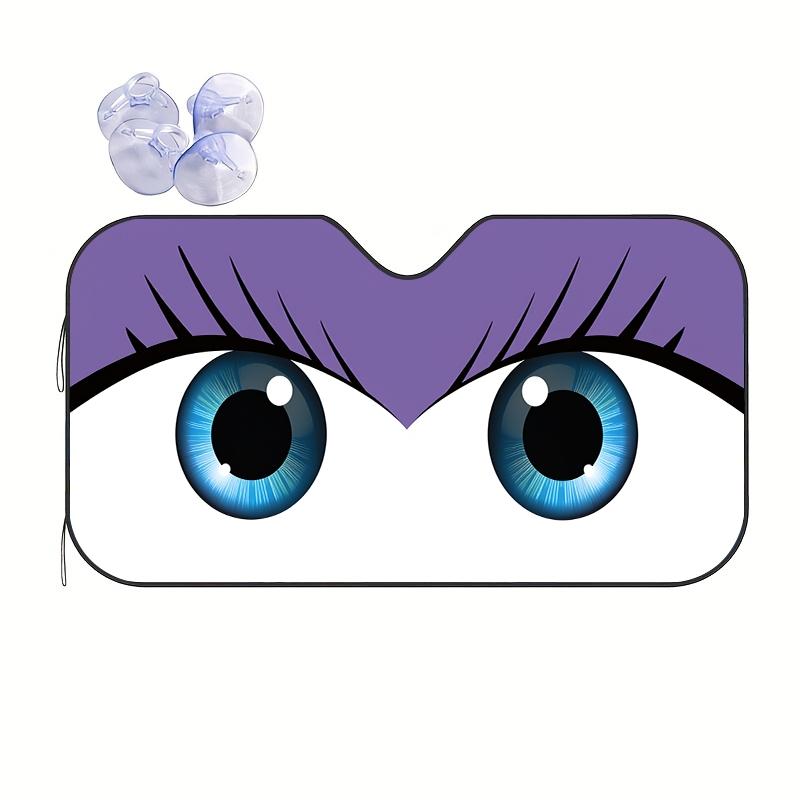 Creative Cartoon Eyes Car Sunshade, UV Protection, Foldable, Polyester, Fits RV and Suv, Front Windshield Protector, All Seasons