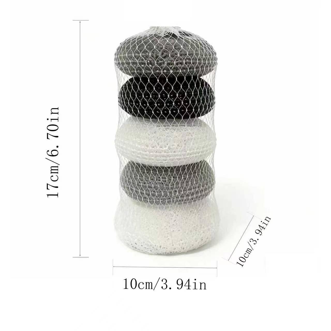 5 Fiber Cleaning Balls Minimalist Style, Oil Removal & Stain Removal, No Shedding, Safe for Pots, Home Kitchen Daily Clean