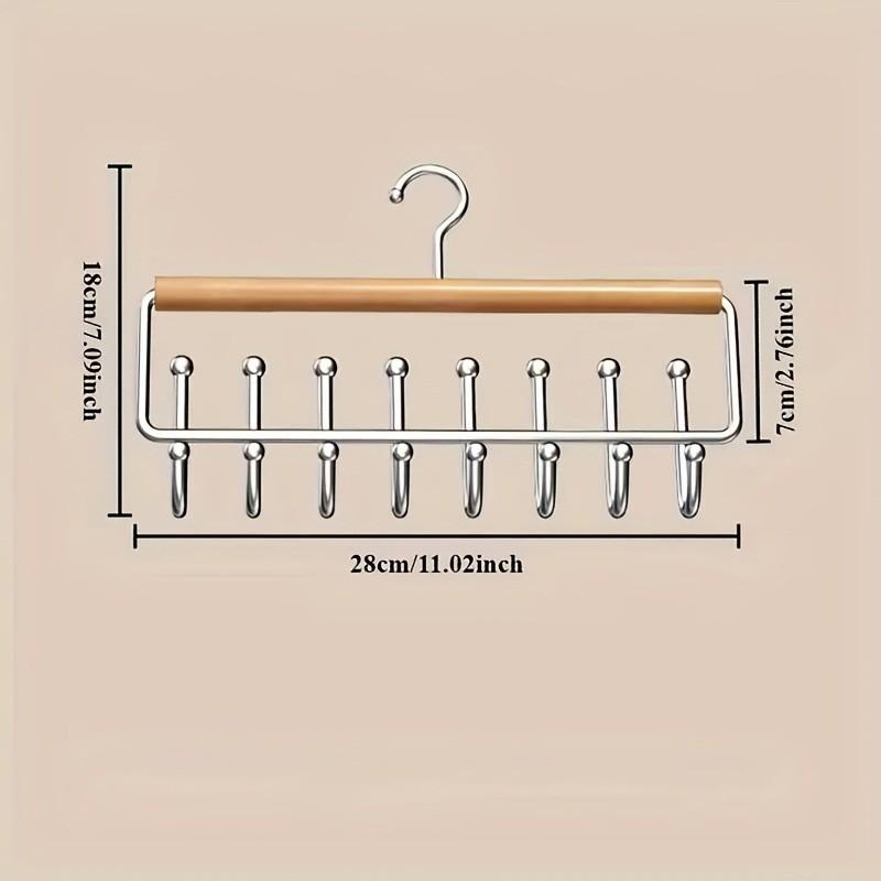 1 Pc Multi-Function Hanger with 8 Hooks – Wave design metal hanger for bras, tank tops, hats and towels. Space-saving closet organizer for bedroom or bathroom storage, durable and practical hanging solution.