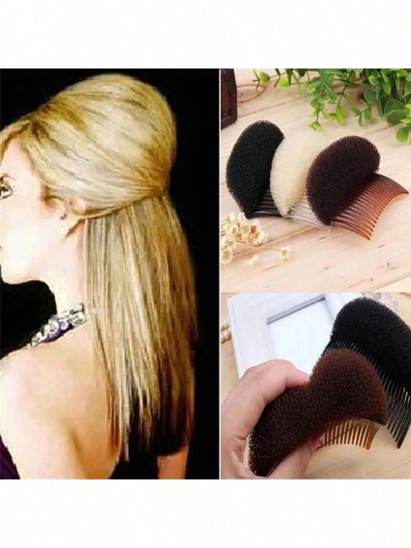 Fluffy Sponge Hair Cushion Volumizing Root Lift Tool ，Hair Accessories for Girls Hair Volume Invisible Hair Pad, On Both Sides Heightening Invisible Sponge Back Head Hair Comb, Sponge BB Hair Clip Headpiece - DIY Dry Hair Styling, Natural Look Voluminous