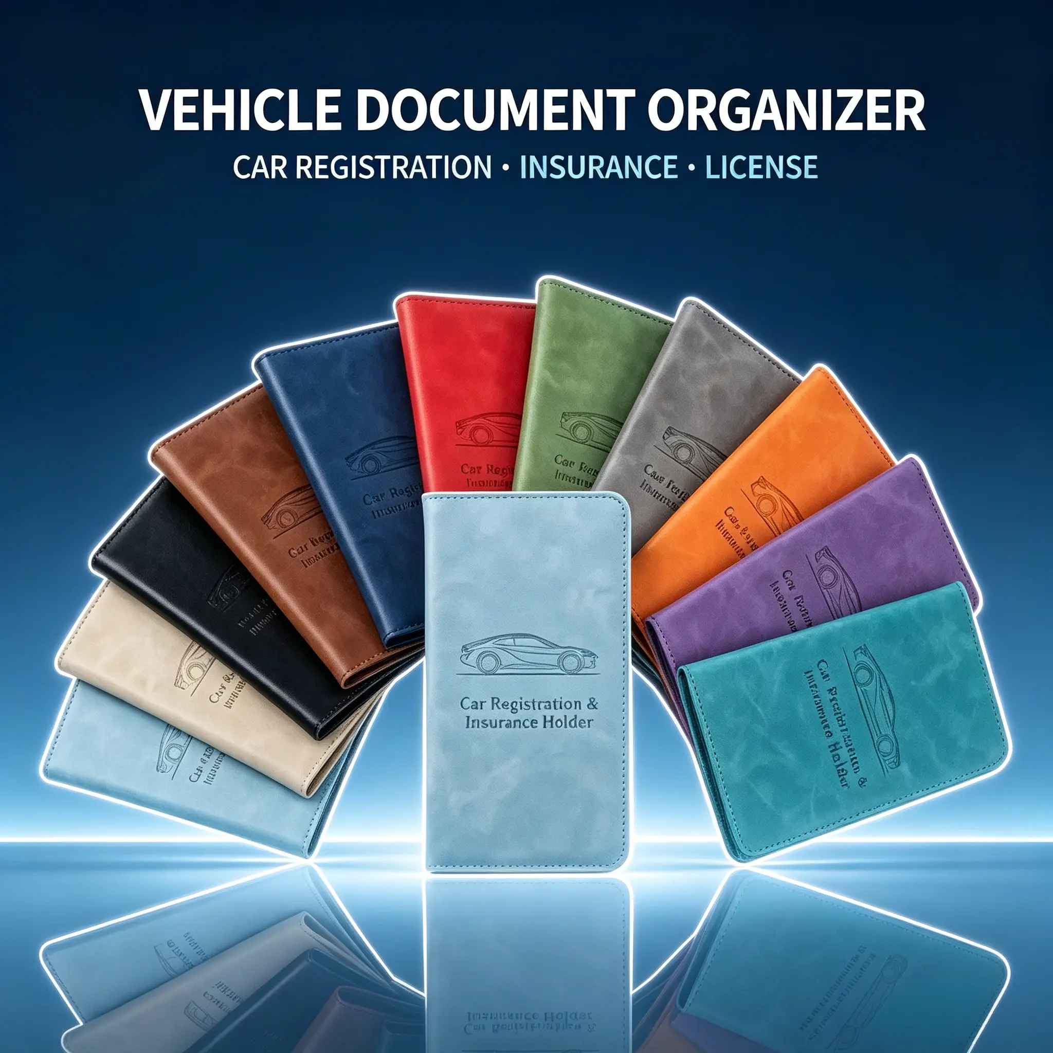 Car Registration & Insurance Card Holder, Magnetic Closure Vehicle Organizer, Car Essential Document Wallet, Spring Gift, for Pokemon Cards Holder, Compact Car Accessories, Essential for Owners,Great Stocking Stuffer, Birthday