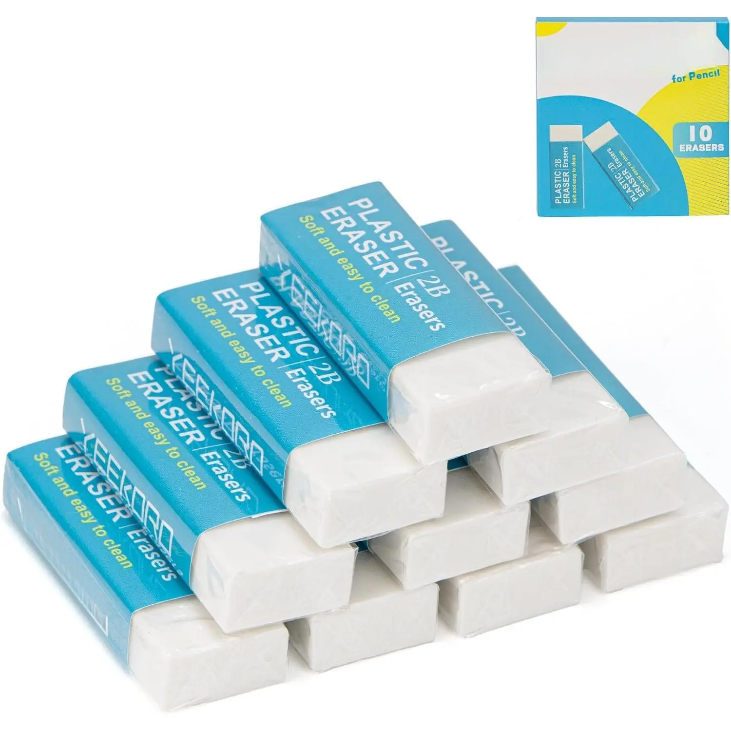 Pencil Erasers for , White Art Erasers,Soft Erasers(10 Pack) | Large Erasers for School Office Writing Drawing,Sketching,Classroom Essentials