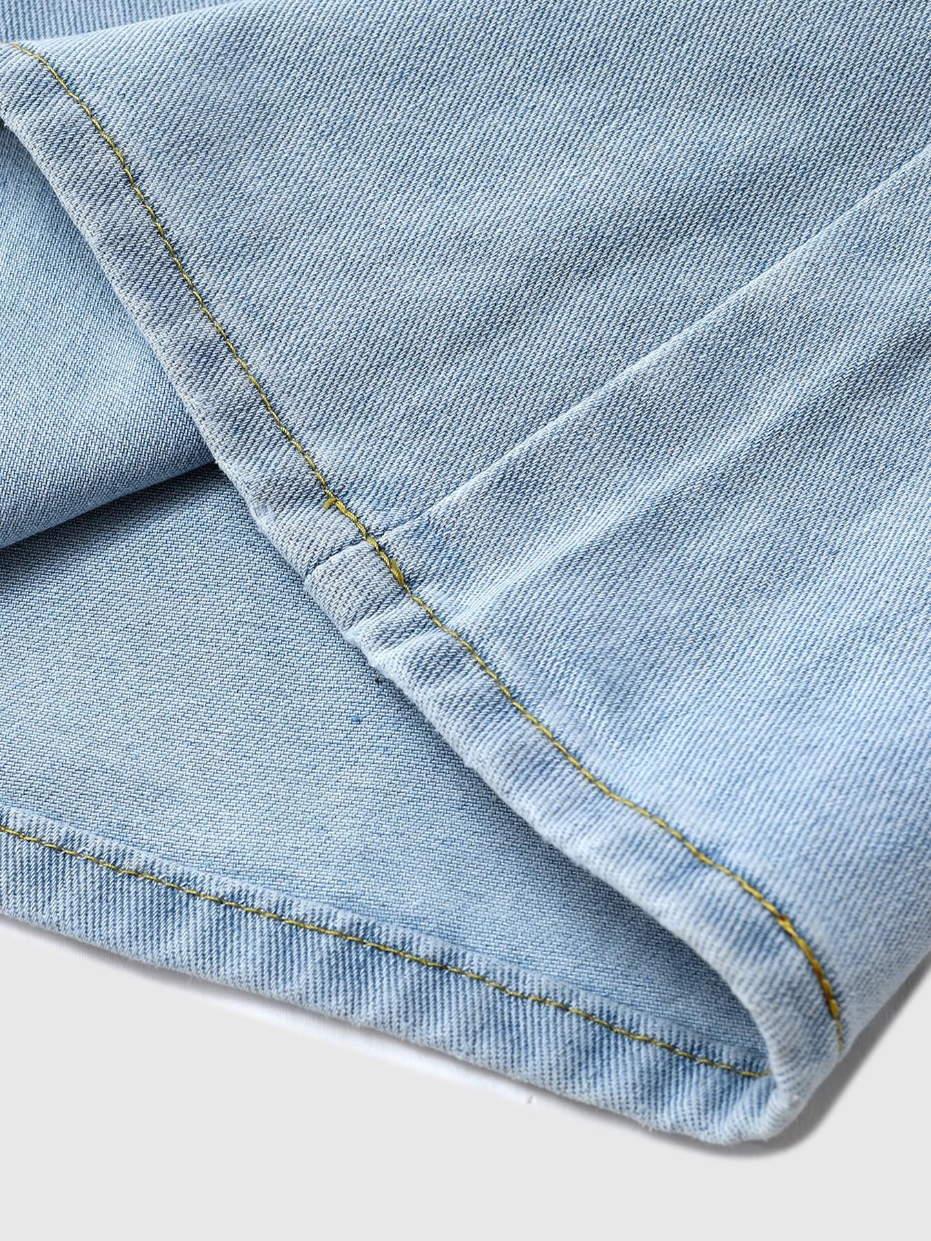 Men's Loose-Fit Denim Shorts, Spider Web Print, High-Quality Cotton, Zipper Closure, Street Style, Music Festival, Avant-Garde Fashion