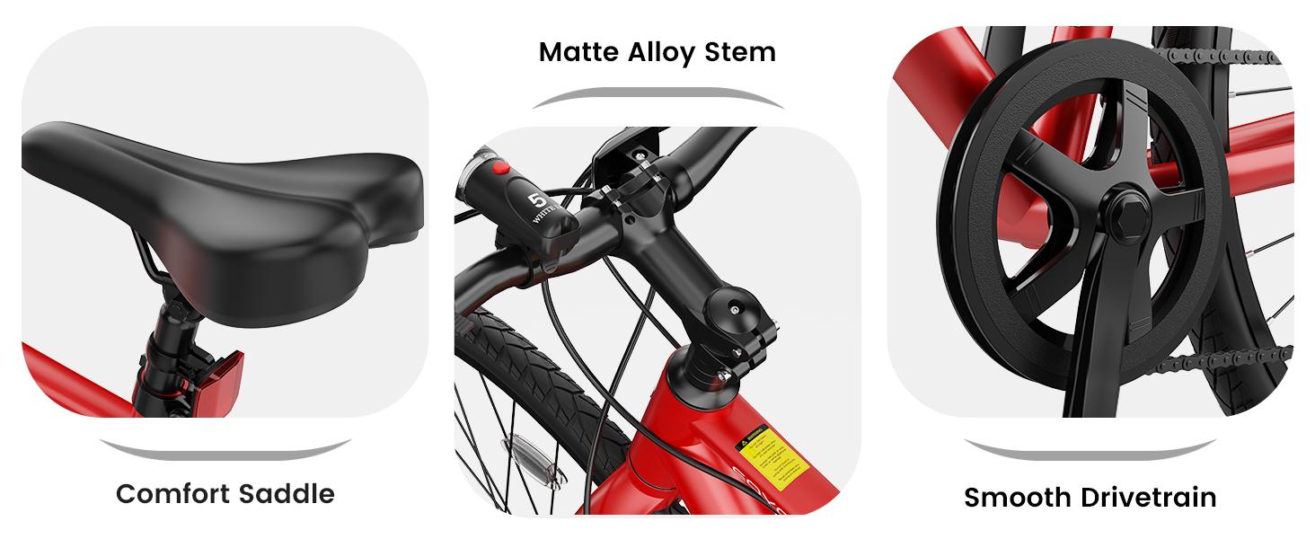 EOYOBIKE Hybrid Bike for Men, 700C Aluminum 29LBS Ultra-Light 8-Speed Commuter Bike, 350lb Capacity, 29" Adult Urban Bicycle, Dual Disc Brakes, for Tall Men&Women, 85% Pre-Assembled