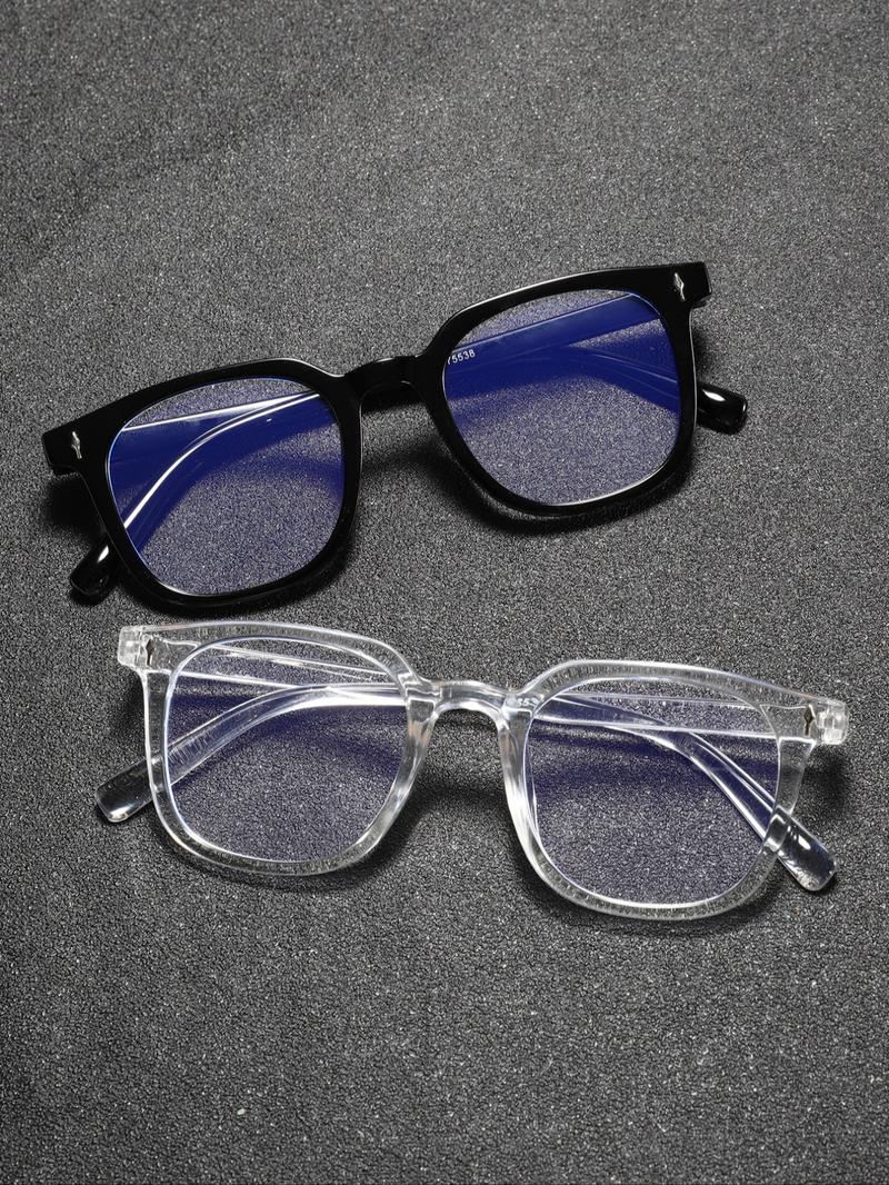 Classic Simple Unisex Non-Prescription Glasses, Suitable for Daily Life and Office Use, 1 Pair/2 Pairs, Men and Women, Classic Fashion Glasses